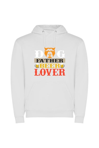 iLovePrints Daddy's Beer Lover Pup Φούτερ με κουκούλα σε χρώμα Λευκό