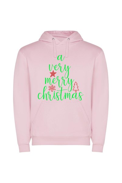 iLovePrints Festive Tree Splendor Φούτερ με κουκούλα σε χρώμα Ροζ