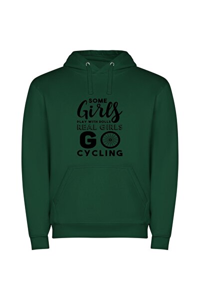 iLovePrints Girls on Wheels Φούτερ με κουκούλα σε χρώμα Πράσινο