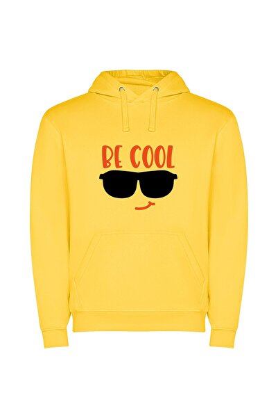 iLovePrints Cool Shades Φούτερ με κουκούλα σε χρώμα Κίτρινο
