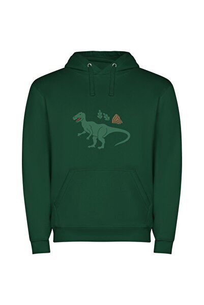 iLovePrints T-Rex Fashion Fiesta Φούτερ με κουκούλα σε χρώμα Πράσινο