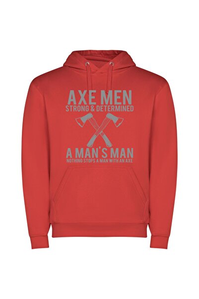 iLovePrints Masculine Strength Unleashed Φούτερ με κουκούλα σε χρώμα Κόκκινο