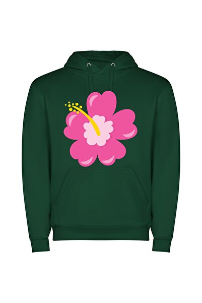 iLovePrints Blooming Colors Φούτερ με κουκούλα σε χρώμα Πράσινο