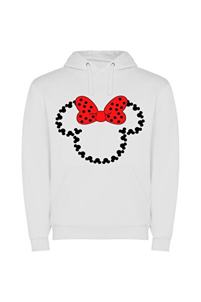 iLovePrints Minnie's Iconic Disney Style Φούτερ με κουκούλα σε χρώμα Λευκό