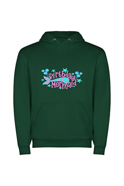 iLovePrints Enchanting Birthday Mermaid Magic Φούτερ με κουκούλα σε χρώμα Πρά...
