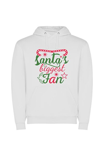 iLovePrints SClaus' Ultimate Admirer Φούτερ με κουκούλα σε χρώμα Λευκό