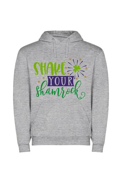 iLovePrints Enigmatic Shamrock Spectacle Φούτερ με κουκούλα σε χρώμα Γκρι