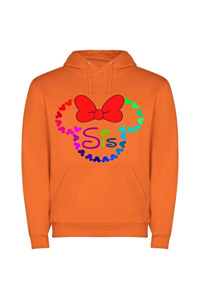 iLovePrints Disney-inspired Bow Art Φούτερ με κουκούλα σε χρώμα Πορτοκαλί