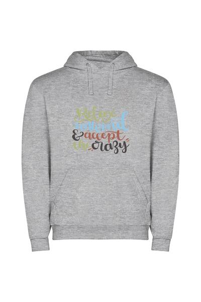 iLovePrints Unwind and Embrace Serenity Φούτερ με κουκούλα σε χρώμα Γκρι