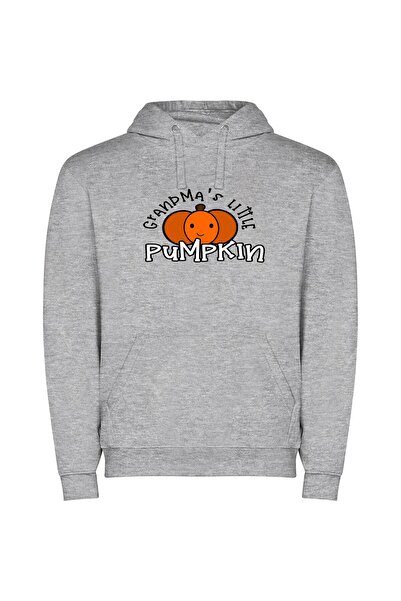 iLovePrints Pumpkin Delightful Halloween Decor Φούτερ με κουκούλα σε χρώμα Γκρι