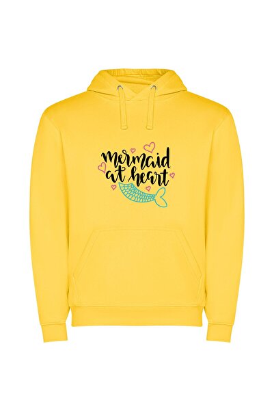 iLovePrints Enchanting Mermaid Whimsy Φούτερ με κουκούλα σε χρώμα Κίτρινο