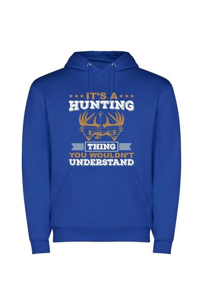 iLovePrints Unraveled Prey: Hunting Stories Φούτερ με κουκούλα σε χρώμα Μπλε