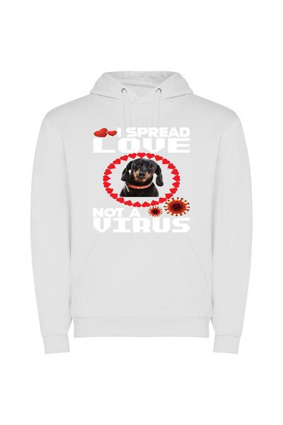 iLovePrints Dashing Dachshund Delight Φούτερ με κουκούλα σε χρώμα Λευκό