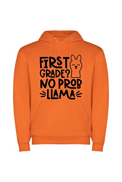 iLovePrints Grade A Llama Art Φούτερ με κουκούλα σε χρώμα Πορτοκαλί