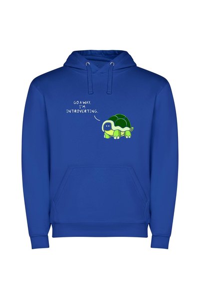 iLovePrints Anthro Turtle: Introspective Introvert Φούτερ με κουκούλα σε χρώμ...