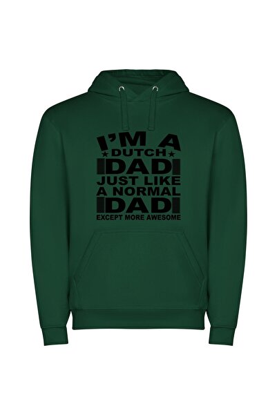 iLovePrints Dutch Awesome Dad Chronicles Φούτερ με κουκούλα σε χρώμα Πράσινο