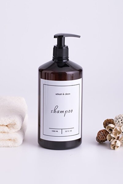TROVE Amber Glass Look Plastic Shampoo Bottle 1000ml