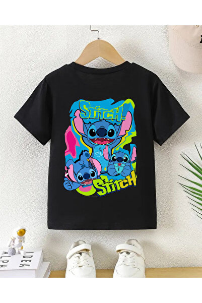 haha تي شيرت مطبوع عليه Stitch Back للأطفال