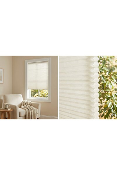 HONEYCOMP VR 01 Beyaz Kancalı Plise Perde Cam Balkon Pencere