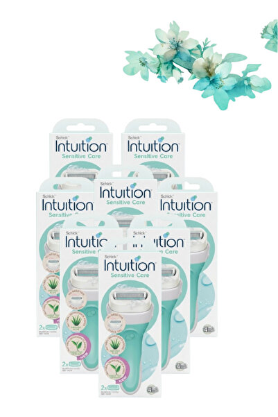 Schick Intuition 8 قطع من شفرات الحلاقة للعناية الحساسة مع الألوة فيرا والشاي...