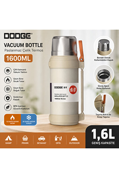 Genel Markalar POLYAP DODGE Vacuum Bottle 1.6 L (1600 ml) çelik termos.