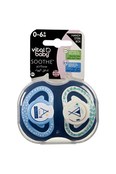 Vital Baby Soothe Soft Touch Baby Pacifier, 0-6 Months - 2 Pieces