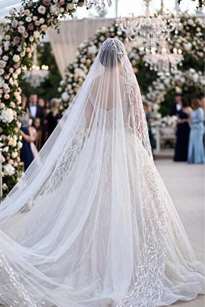 JABO WEDDİNG HOUSE DUVAK RAHİBE GELİN DUVAĞI GÜMÜŞ KESME BONCUK VE PARLAK PAY...