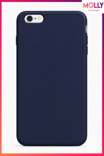 Molly iPhone 6/6S PLUS İçin Gece Mavisi Liquid İçi Kadife Mat Silikon Kılıf
