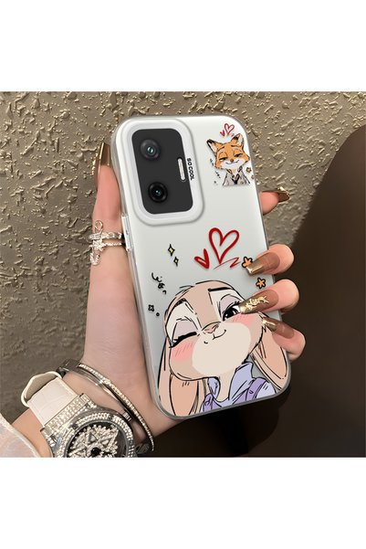 CHICASELUX Poco F7 Compatible Heart-Themed Fox Rabbit Printed Case, Matching ...