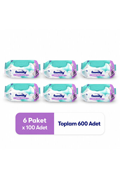 FAMİLY Islak Havlu 100'LÜ x 6 Paket - Toplam 600 Yaprak