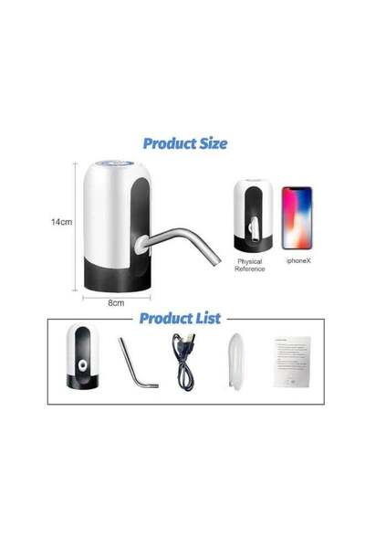UHM 2-Pack Electric Water Bottle Pump – USB Rechargeable Portable Water Dispenser for 2–5 Gallon Bottles, Ideal for Home, Office & Camping
