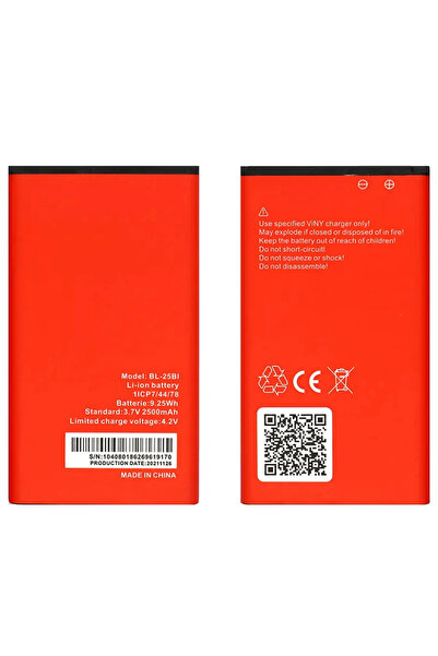 AXYA BL-25Bi 2500 mAh Batarya Pil Nokia 5130-c/ Itel 2500 It5616 / Maxfone V12