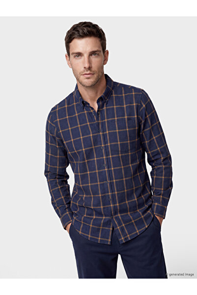 LC Waikiki Yellow Regular Fit Plaid Men's Shirt