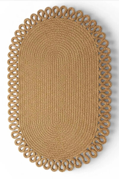 Comfort Craft Χαλάκι μπάνιου από γιούτα με πλεκτή άκρη από τρικότα που πλένετ...