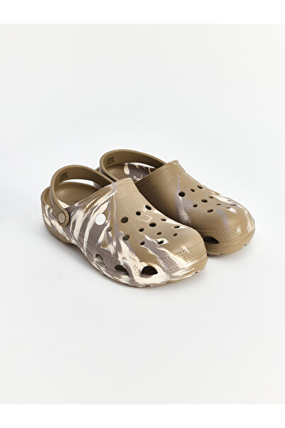 LC Waikiki Beige Camouflage Patterned Men's Beach Sandals