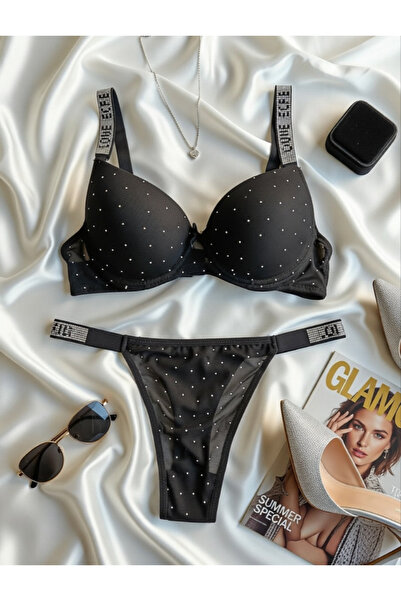 love secret Patterned Padded Stone Bra Set