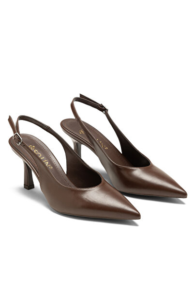 SOLİN SHOES Women's Short Heeled Matte Leather Classic Evening Dress Shoes He...