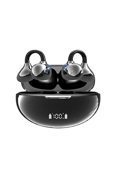Choice Black Bluetooth 5.4 Earphones Transparent Screen Digital Display OWS C...