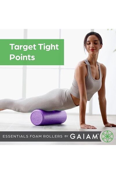 gaiam إيسنشيالز فوم رولر، أسطوانة تدليك عضلات عميقة عالية الكثافة لآلام الظهر...