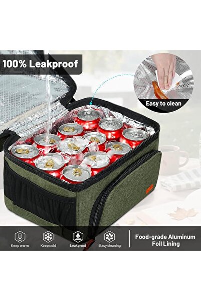mier Dual Compartment Lunch Bag Tote with Shoulder Strap for Men and Women In...