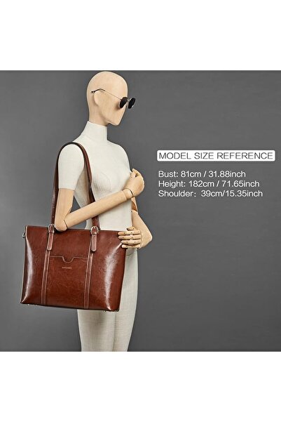 BOSTANTEN Womens Leather Laptop Tote Office Shoulder Handbag Vintage Briefcas...