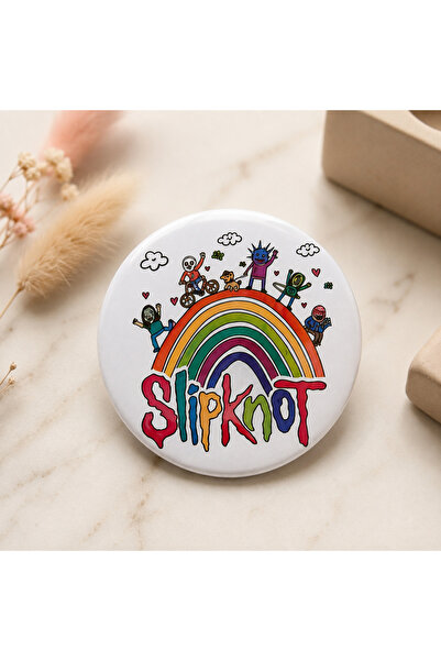 Mashspot Slipknot Rainbow Tasarımlı Metal Rozet | Retro Kawaii Rock Band 58 m...