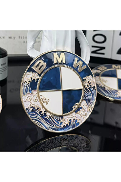 Bmw Genel B.M.W Uyumlu Özel Seri Okyanus Dalga Motifli 3D Araç Amblemi (Özel ...