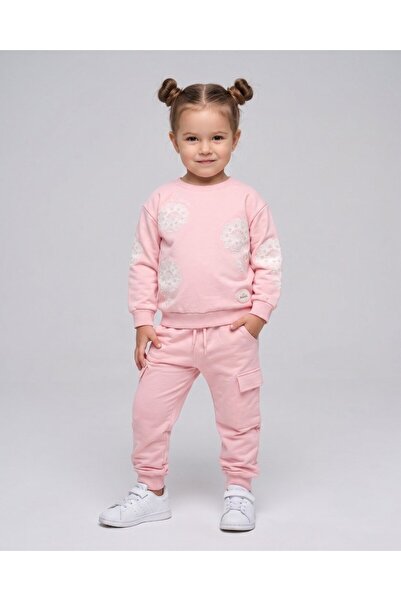 voyyo kids baby Girl's Floral Printed Seasonal Compact 2-Strand Tracksuit Set...