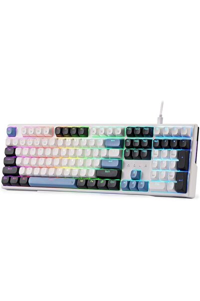 REDRAGON لوحة مفاتيح الألعاب K668 RGB، 104 مفاتيح + 4 مفاتيح اختصار إضافية، ل...