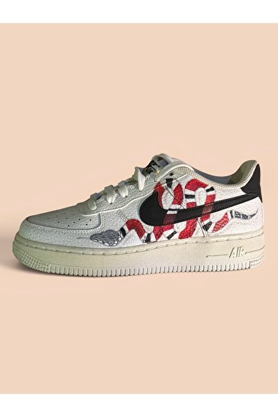 Nike Air Force 1 '07 Kadın Custom Özel Tasarım El Yapımı Beyaz Sneaker