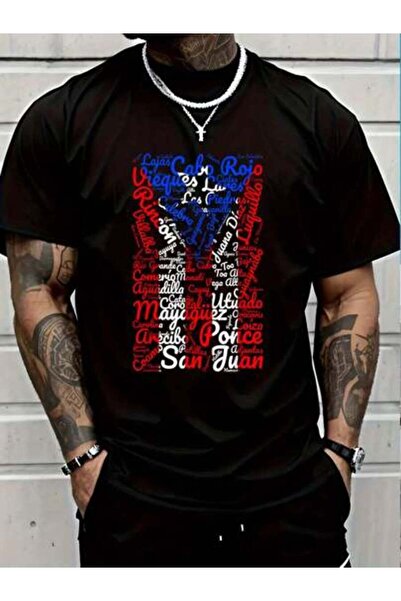 9TAY 100% Cotton Rican Flag Shirt Towns And Cities Of Puerto Rico T-Shirt Wom...