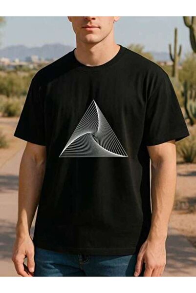 799 Visual Illusion Of Line Triangle.Minimalist Artistic Print, Design, Comfo...