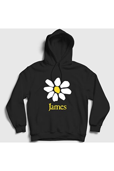 Presmono Unisex Μαύρο Φούτερ με Κουκούλα με Λογότυπο Rock James 618186tt