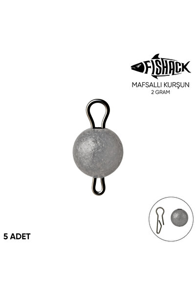 Fishack Mafsallı Kurşun - Hareketli İğne Kurşunu - Metal - 5'li Paket - 2 Gram
